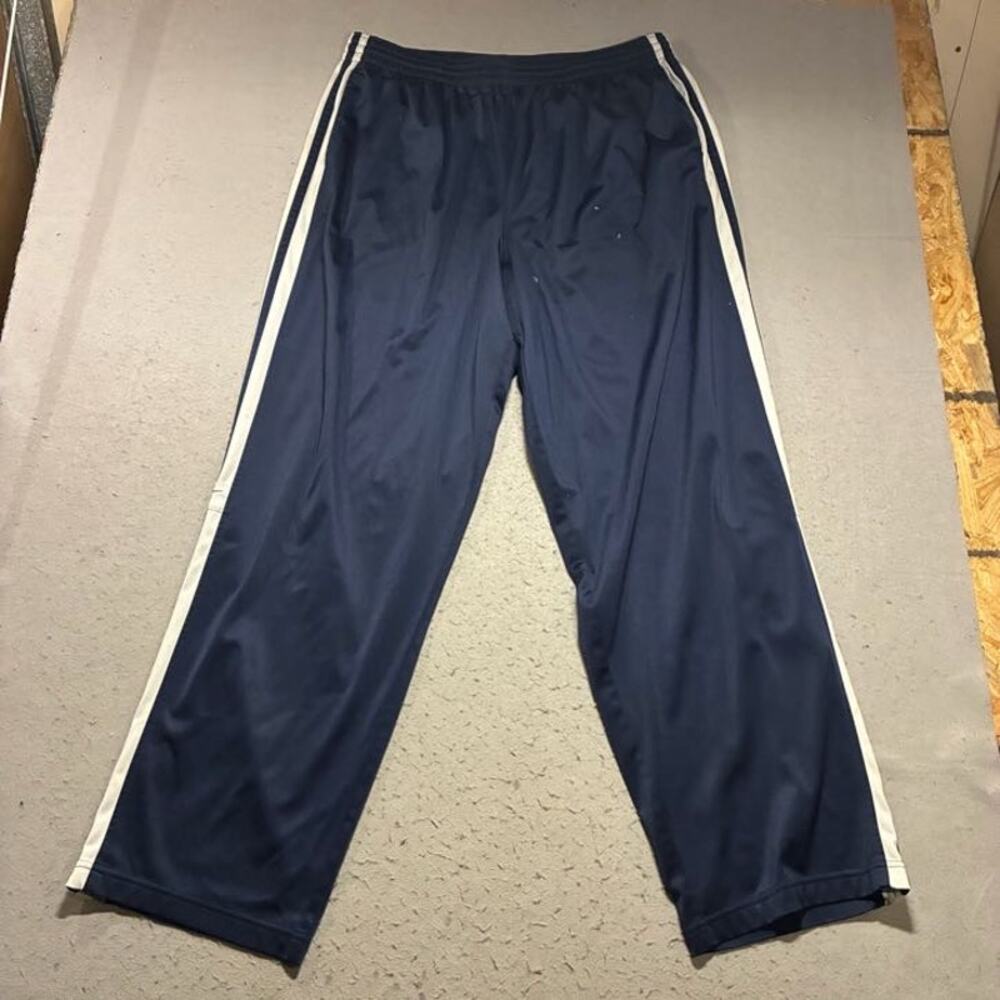 Y2K Nike Track Pants Mens XXL Navy Stripes Silver Tag Baggy‎